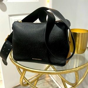Black Burberry Bag with gold hardware